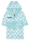Personalised Kids Girls Children Super Soft Hooded Dressing Gown Robe Gift