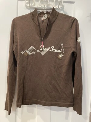 Pearl Izumi Cycling Colorado USA 1/4 Zip Sweater Womens M Embroidered Wool Blend - Image 1 of 4