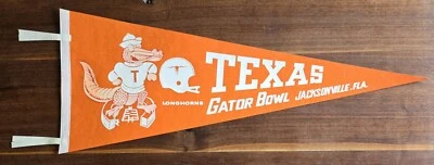 Vintage University of Texas Longhorns Football Pennant! GATOR BOWL! WOW - Image 1 of 3