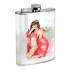 Japanese Pin Up Girls D5 Flask 8oz Stainless Steel Hip Drinking Whiskey