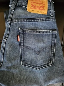 Levis 514 Jeans Boys Size 12 Blue Straight Cut Regular Fit Slim Denim 24X26 - Picture 1 of 7