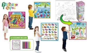 Fantástica alfombra de juego para colorear lavable para niños con 12 marcadores lavables - Imagen 1 de 14