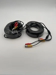 2X  100ft Video/power Cable Bnc DC Security Camera RCA Dvr Cord For CCTV Black - Picture 1 of 4