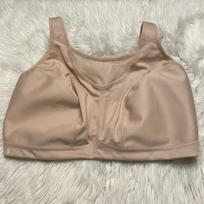 Sujetador deportivo Glamorise 44G bronceado figura completa sin rebote camisola inalámbrica 1066 Foto 1 de 4