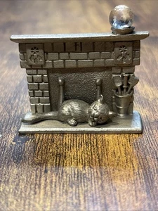 Raro oggetto vintage Spoontiques gatto peltro gattino da camino statuina - Foto 1 di 4