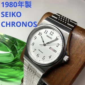 Seiko Chronos Quartz Watch 1980s Battery Replaced Engraved Case Used - Picture 1 of 7