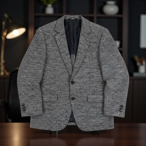 Redox Casual Mens 2 Button Textured Tweed Knit Blazer Gray Made in Korea Preppy - Picture 1 of 15