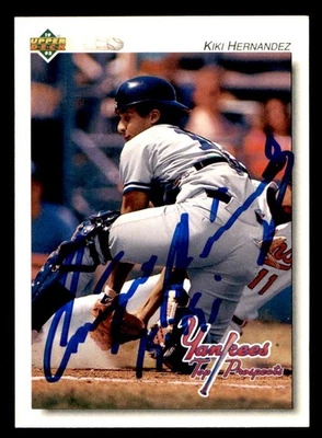 1992 Upper Deck Min Lg Baseball #158 Kiki Hernandez Signed Autograph (no COA) - Image 1 of 2