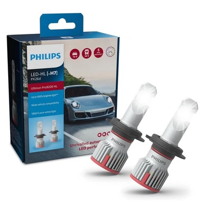 Philips Ultinon Pro9200 H7 LED Lampade Fari Auto +400% Luce 5800K 11972U92X2 - Immagine 1 di 4