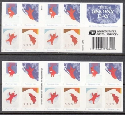 USA 2017 Stamps MNH Snowy Day Booklet Pane of 20 Cat. #5245b - Image 1 of 2