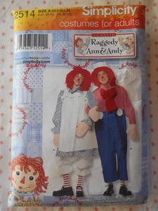 SIMPLICITY Sewing Pattern 2514 ADULT RAGGEDY ANN & ANDY COSTUME XS-XL CUT HALLOW - Picture 1 of 4