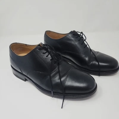 Marks & Spencer Shoes Mens UK 7.5 Black Leather Derby Style Italian - Image 1 of 4