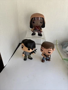3 The Walking Dead Funko Pops LOOSE Used Daryl  Dixon   Glenn Rhee Three - Picture 1 of 14