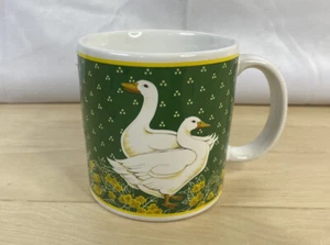 Vintage Coffee Cup Mug Hreen White Goose Geese Schmid Gordon Fraser 1984 Japan - Picture 1 of 6