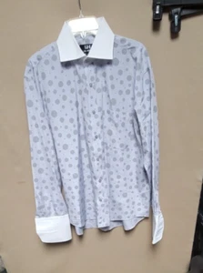Luel Homme Men's Wrinkled Free French Cuff Shirt W/ Spread Collar - Picture 1 of 7