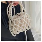 Pearl Strap Lady Basket Handbag Light Weight Pearl Tote Bag