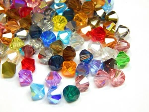 25 Preciosa 6mm Bunte Tschechische Kristall Perlen Bicone Schmuck Glasperlen X45 - Bild 1 von 6