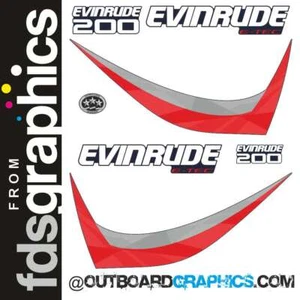Evinrude 200hp ETEC / E-TEC outboard decals - 2015 60º small block - blue cowl - Picture 1 of 1