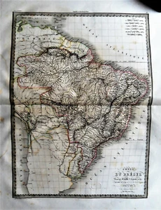 1827Original Gravur:CARTA DEL BRASIL - BRASIL..RIO DE JANEIRO Etc.M.LAPIE - Bild 1 von 3