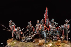 Cuadrado de infantería escocesa en la batalla de Waterloo 54 mm soldado de juguete pintado | Arte - Imagen 1 de 10