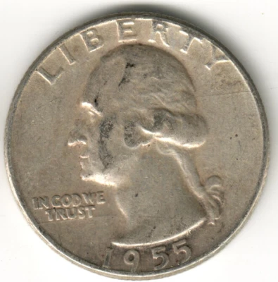 USA - 1955P - Washington ¼ $ - Silver Eagle - Low Mintage - #15918RG - Image 1 of 2