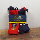 Polo Ralph Lauren 6-Pack Cotton Cushioned Crew Socks Mens 10-13 Big Bear Print