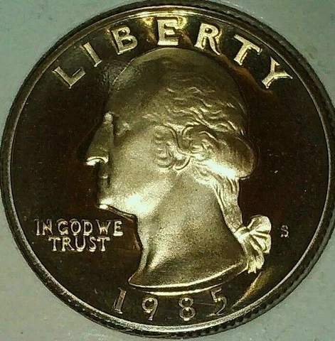 1985-S Washington Quarter Dollar - Type 2, Clad, DCAM PROOF Cover
