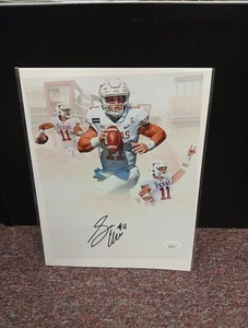SAM EHLINGER TEXAS LONGHORNS SIGNED 8X10 PHOTO Black Auto Jsa Certified - Picture 1 of 3