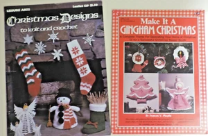 2 Holiday/Christmas Crochet/Knitting Sweaters/Decorations/Stockings 1980s - Picture 1 of 9