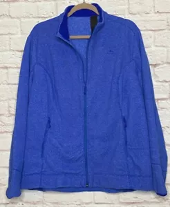 1X/2X New Royal Blue White Soft Polar Fleece Quechua Hiking Jacket Eco Friendly - Picture 1 of 14