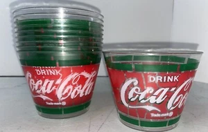 Vintage Coca-Cola Coke 2,5" Tiffany Glas Stil Kunststoff Bowle Schüssel Tassen Lot/10 Neu - Bild 1 von 4