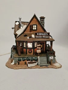 Vintage Lemax Christmas Vail Village Town Virgil's Smoke House With Box ~READ~ - Picture 1 of 9