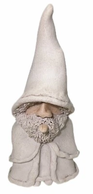 11” Vtg White Wizard TAF ‘82 Pottery Gnome Dwarf Figurine  Statue Indoor/Outdoor - Image 1 of 4