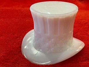 Cappello superiore vintage Zio Sam stelle righe stuzzicadenti vetro latte RARO - Foto 1 di 12