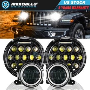 Par de faros LED de 7" DRL + 4" faros antiniebla para Jeep Wrangler TJ 97-06 JK 07-18 - Imagen 1 de 12