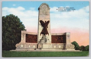 Vintage Missouri Monument National Military Park Vicksburg Postkarte nicht verschickt - Bild 1 von 2