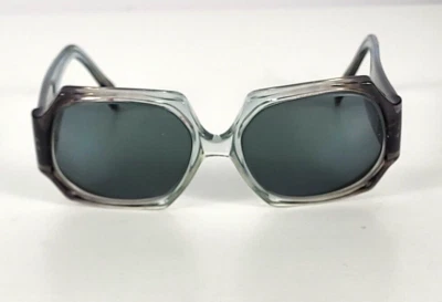 Gafas de sol Jan Lolita de colección años 60 marcos gris marrón púrpura? Ombre Mod Cuadrado Hex Foto 1 de 4