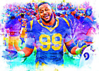 Aaron Donald Los Angeles Rams 3/25 Art ACEO Print Card By:Q