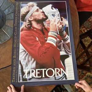 Unique Tennis Star Bjorn Borg In Person Signed 20x30 Poster. With POA - Picture 1 of 3