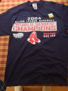 Boston Red Sox World Series Champions 2004 Shirt Size Children Large 14/16 Blue - Picture 1 of 3