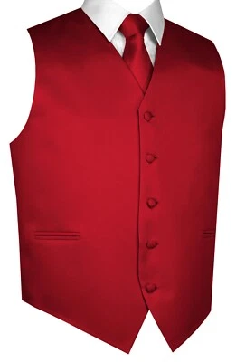 Men's Satin Tuxedo Vest, Tie and Hankie. Formal Dress Wedding Prom Homecoming - Image 1 of 4