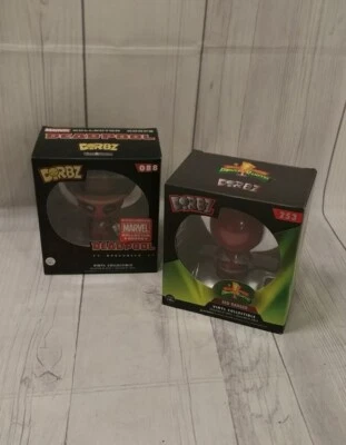 LOTE de 2 figuras de vinilo Dorbz Mighty Power Ranger rojo #253 y Deadpool Cowboy #088 Foto 1 de 4