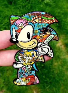 Sonic The Hedgehog Game RARE Enamel Art Pin Print /150 4" Tails Sega Mario Funko - Picture 1 of 6