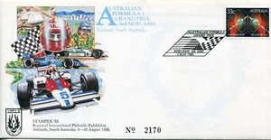 1985 Australian Grand Prix - Commemorative cover & postmark APM16581 STAMPEX 86 - Bild 1 von 4