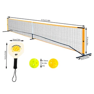 Complete Pickleball Set 40/26-Hole Pickleballs 6.7m Net Iron Bracket Tennis Game - Picture 1 of 11