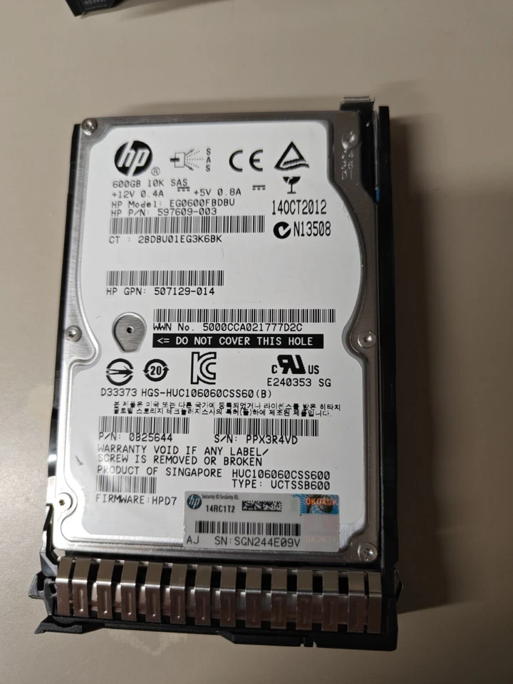 597609-003 Hdd 600gb SAS 10k - Immagine 1 di 1