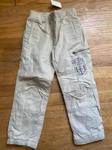 Gap Beige Cotton/Nylon Pull-on Sailing Pants Inside Stripe Lined Sz Boys 5 NWT - Picture 1 of 4