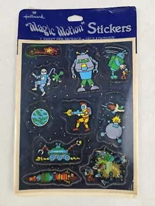 Vintage Hallmark Magic Motion Aufkleber Space Age 1 Blatt versiegelt selten USA Laser - Bild 1 von 11