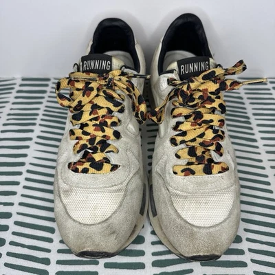 正品 Golden Goose 跑步运动鞋带豹纹鞋带 37 = 7 码  — 第 1/4 张图片