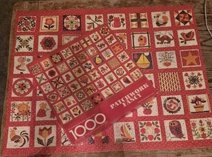 Vintage Springbok Patchwork Fancy 1000 Piece Jigsaw Large Puzzle Quilt 24"x30" - Picture 1 of 5